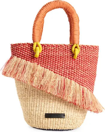 Tia Woven Raffia Bucket Bag | Nordstrom