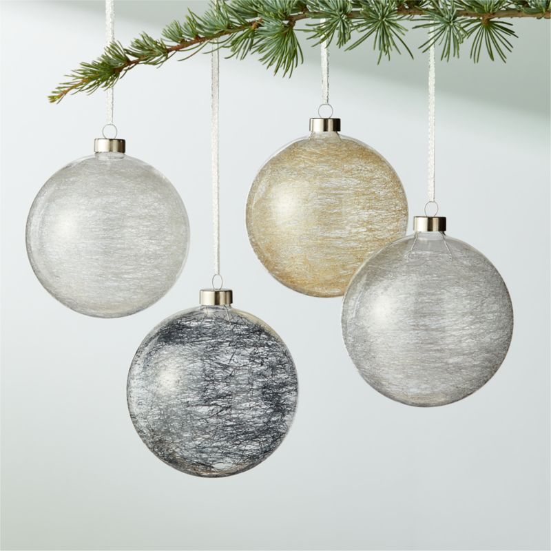 Spun Glass Ball Christmas Ornament Set of 4 + Reviews | CB2 | CB2