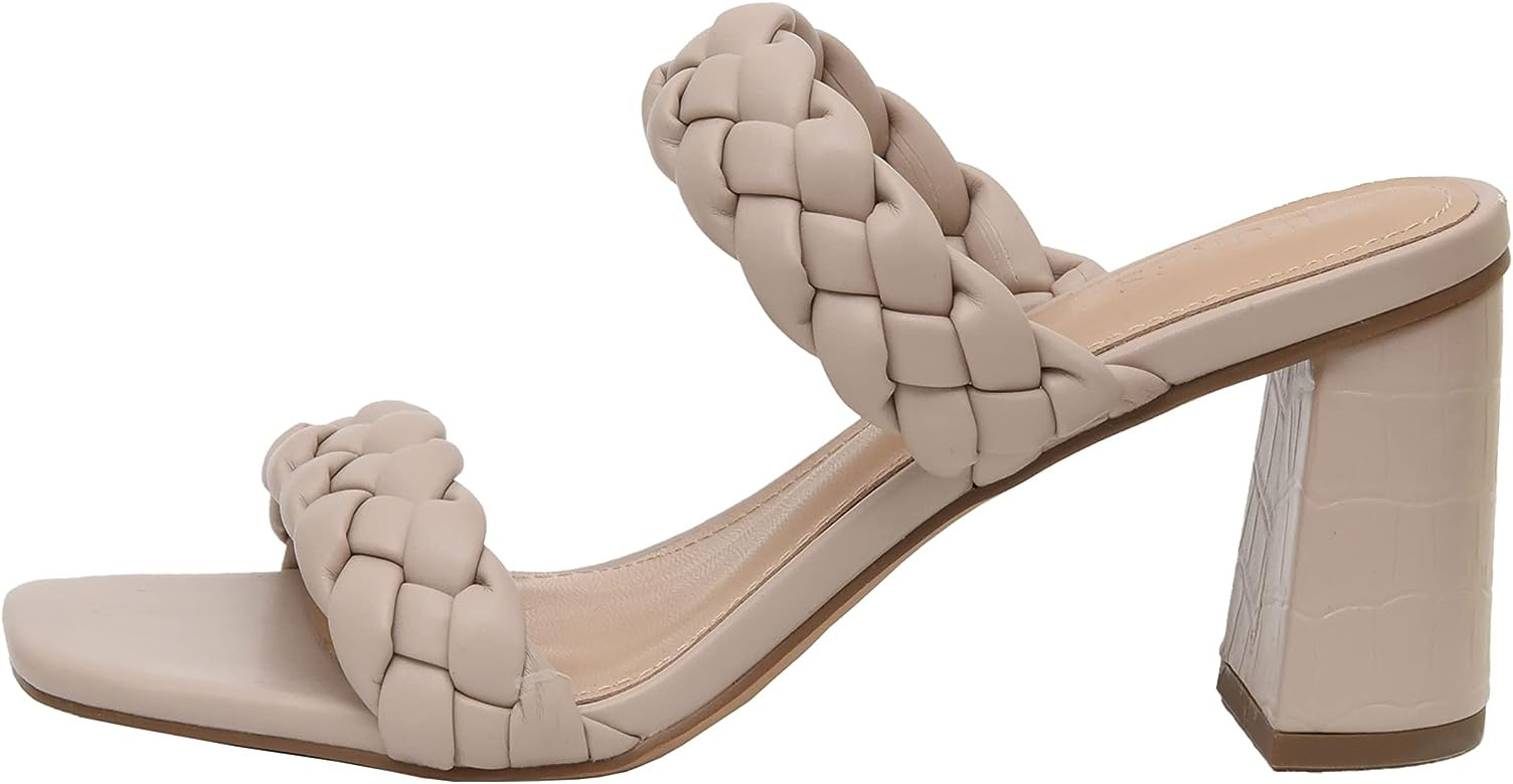 Dunes + CUSHIONAIRE Technology Women's Iris braided Heel Sandal +Memory Foam Insoles and Wide Widths | Amazon (US)