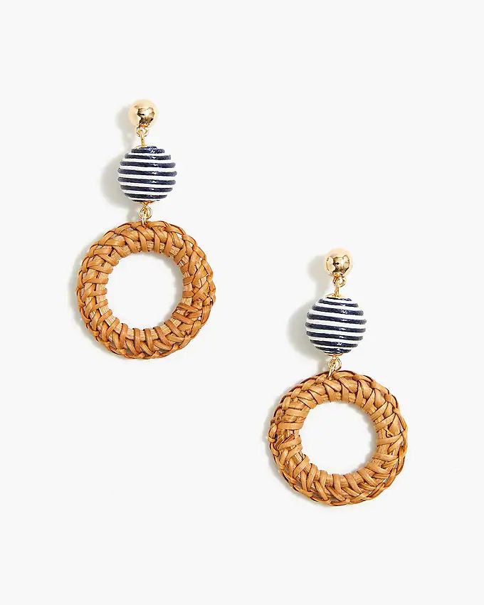 Wrapped rattan statement earrings | J.Crew Factory