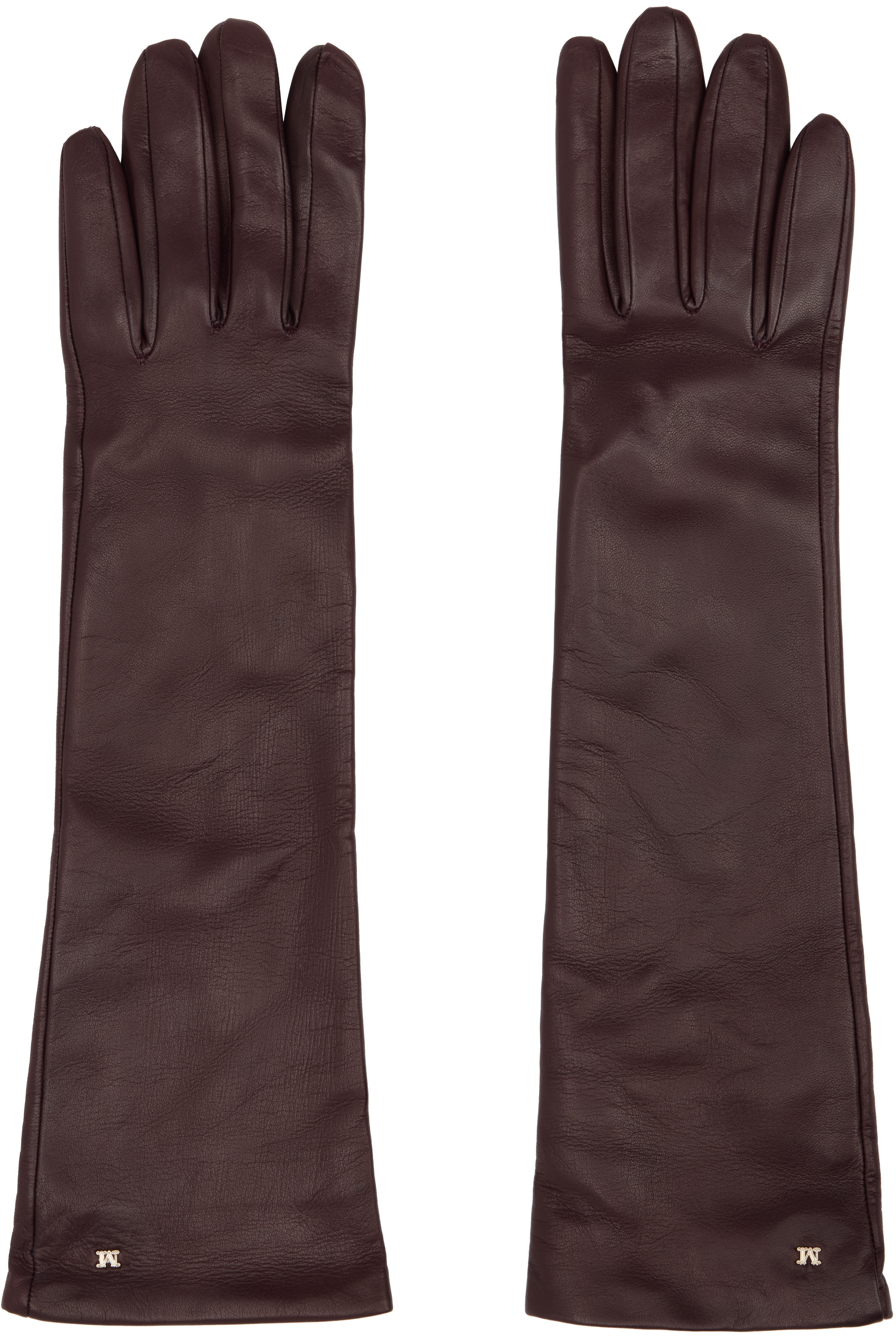 Max Mara Burgundy Afidee Gloves | SSENSE