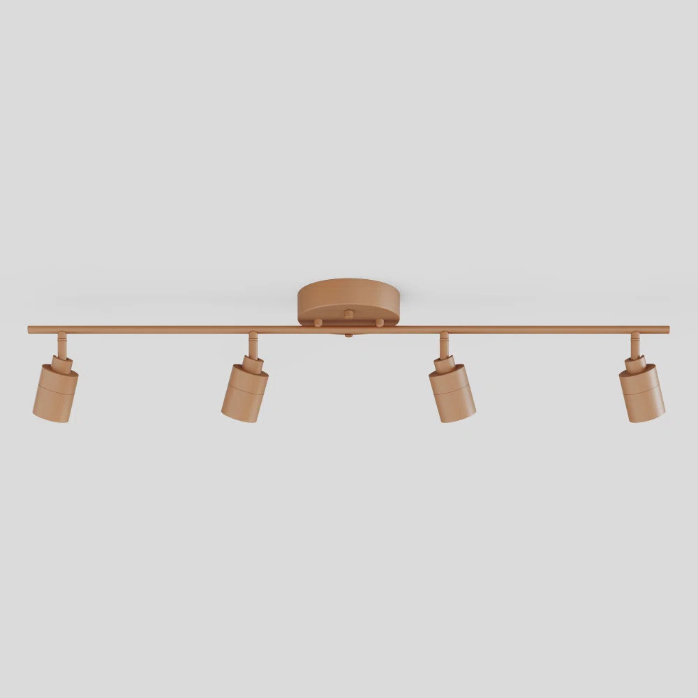 Shura 4-Light Integrated LED Track Light w/ Rotatable Heads, 3 ft. Track Lighting Kit, 3000k, 224... | Wayfair North America