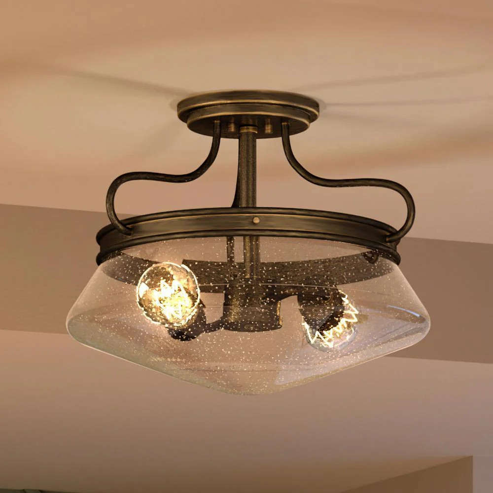 UQL4161 Craftsman Ceiling 11''H x 14''W, European Bronze Finish, Bourne Collection | Urban Ambiance, Inc.