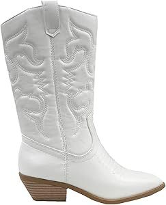 Women Cowgirl Cowboy Western Stitched Boots Pointy Toe Knee High Reno-S | Amazon (US)