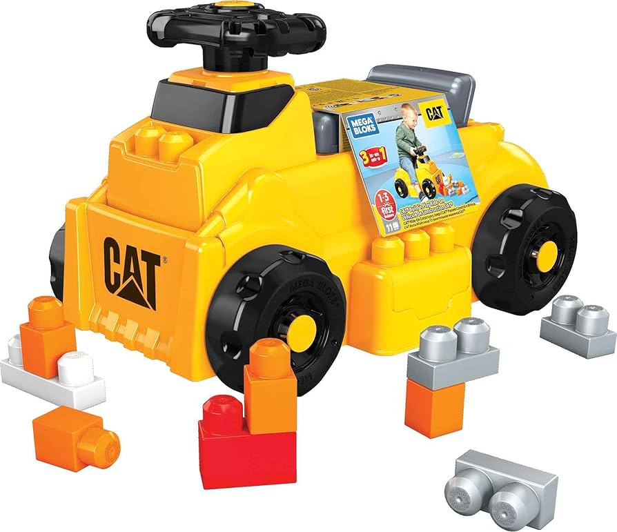 MEGA BLOKS Cat Fisher-Price Toddler Blocks Building Toy, Large Dump Truck with 11 Pieces and Stor... | Amazon (US)