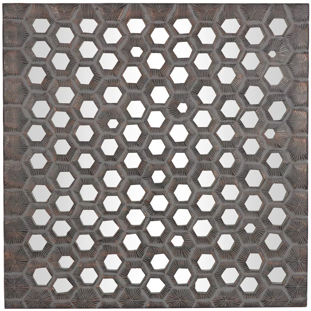 Wooden Coral Handmade Inspired Wall Decor with Mirror Backing Gray - Olivia & May | Target