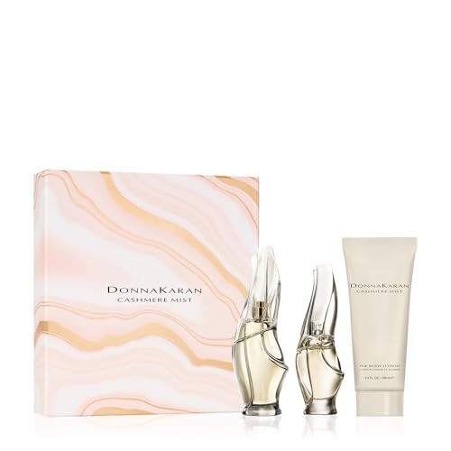 Donna Karan Cashmere Mist Eau de Parfum Everything 3 Piece Gift Set For Women - Perfume Spray 3.4 Fl. Oz., Deluxe Miniature 0.25 Fl. Oz., & Body Lotion 3.4 Fl. Oz. | Amazon (US)