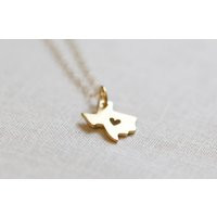 Gold Texas Necklace With Heart | Etsy (US)