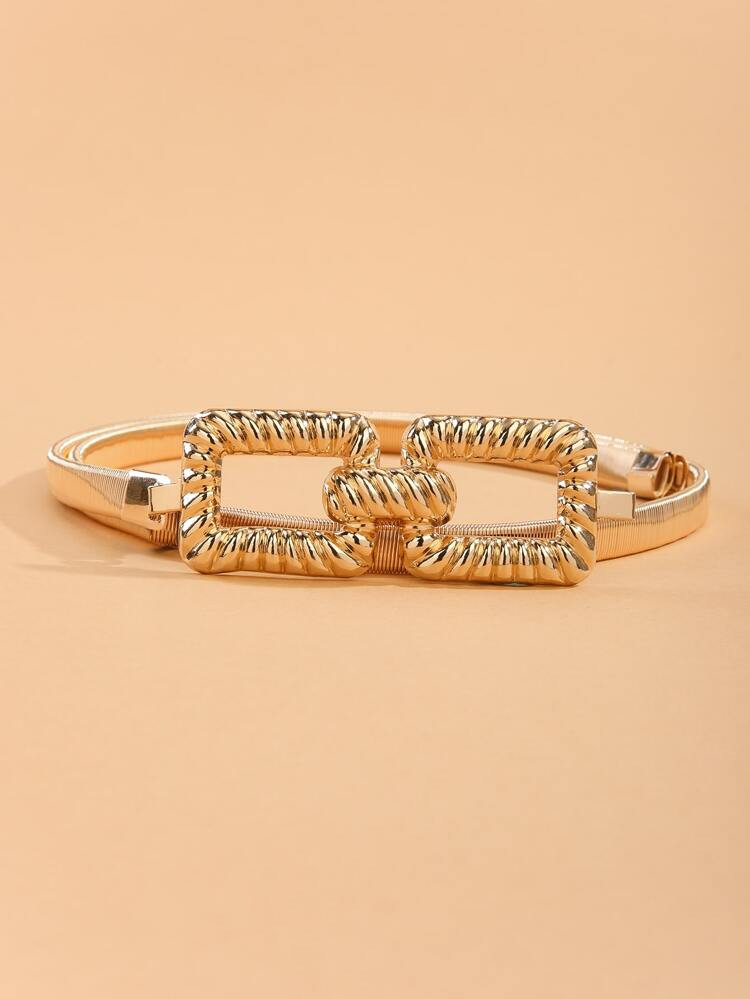 Geometric Buckle Skinny Belt | SHEIN