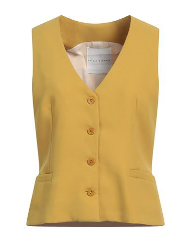 Skills & Genes Woman Tailored Vest Mustard Size 8 Polyester | YOOX (US)