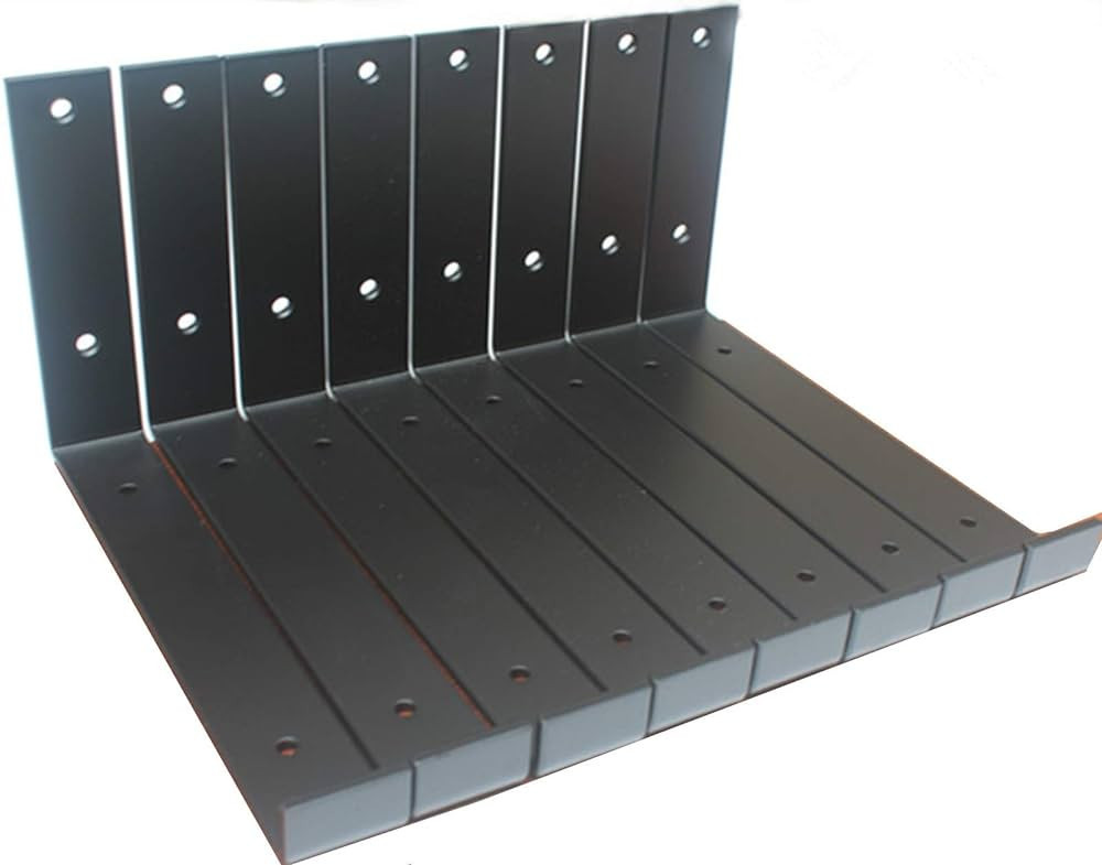 8 Pack - 9.25"L x 6"H x 1.5"W J Lip Shelf Bracket Rustic Industrial Farmhouse Iron Metal Wall Flo... | Amazon (US)