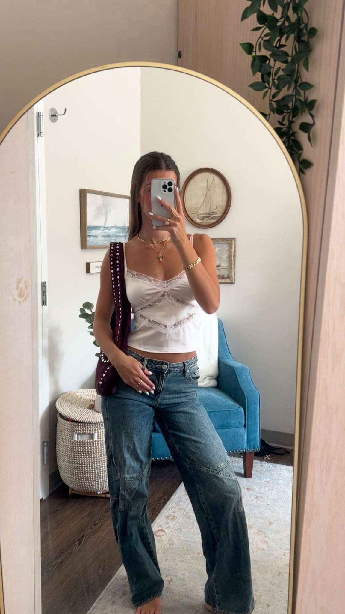 satin top w jeans :)