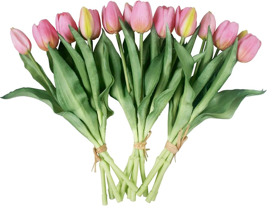 15pcs Artificial Tulips Flowers, Fake Tulips Real Touch, Faux Latex Tulips Bouquets, for Party We... | Amazon (US)