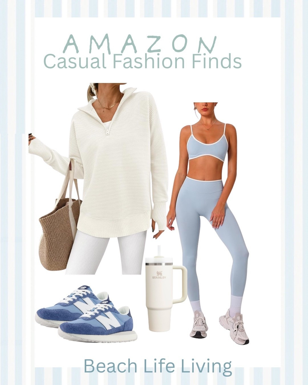 Stylish and comforable activewear for your beach workouts. Pair the cozy sweatshirt with leggings and sneakers for a relaxed yet chick look. 

#LTKfitnessgoals #LTKActive #LTKselfcare