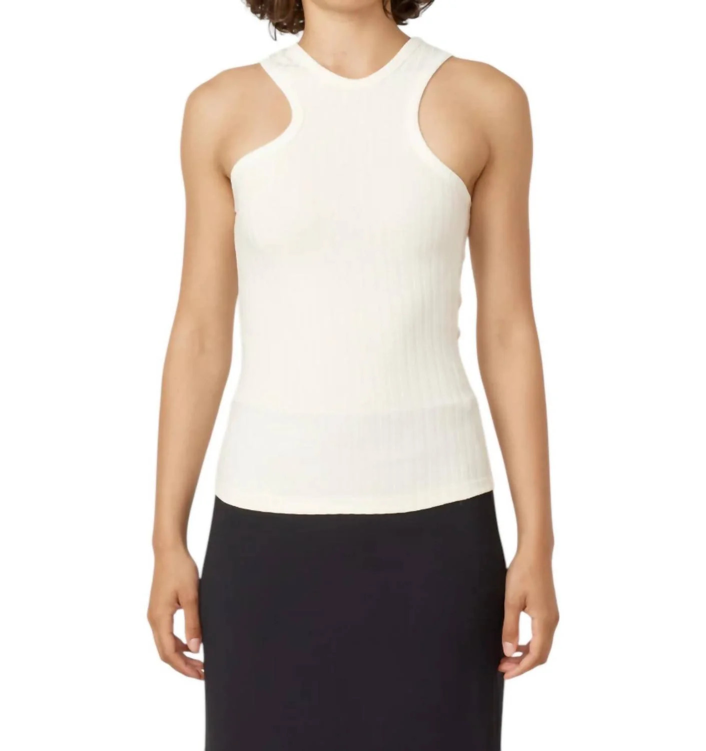 Asymmetric Tank Top In Ivory | Shop Simon