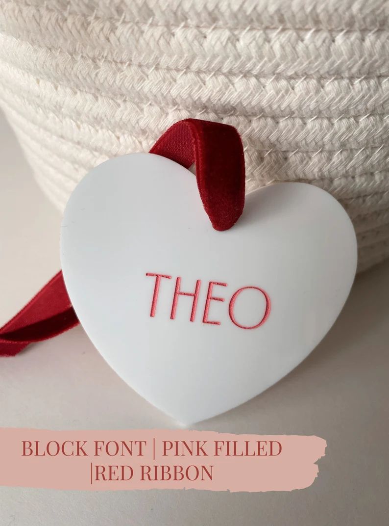Acrylic Heart Valentine's Name Tag Acrylic Heart Basket | Etsy | Etsy (US)