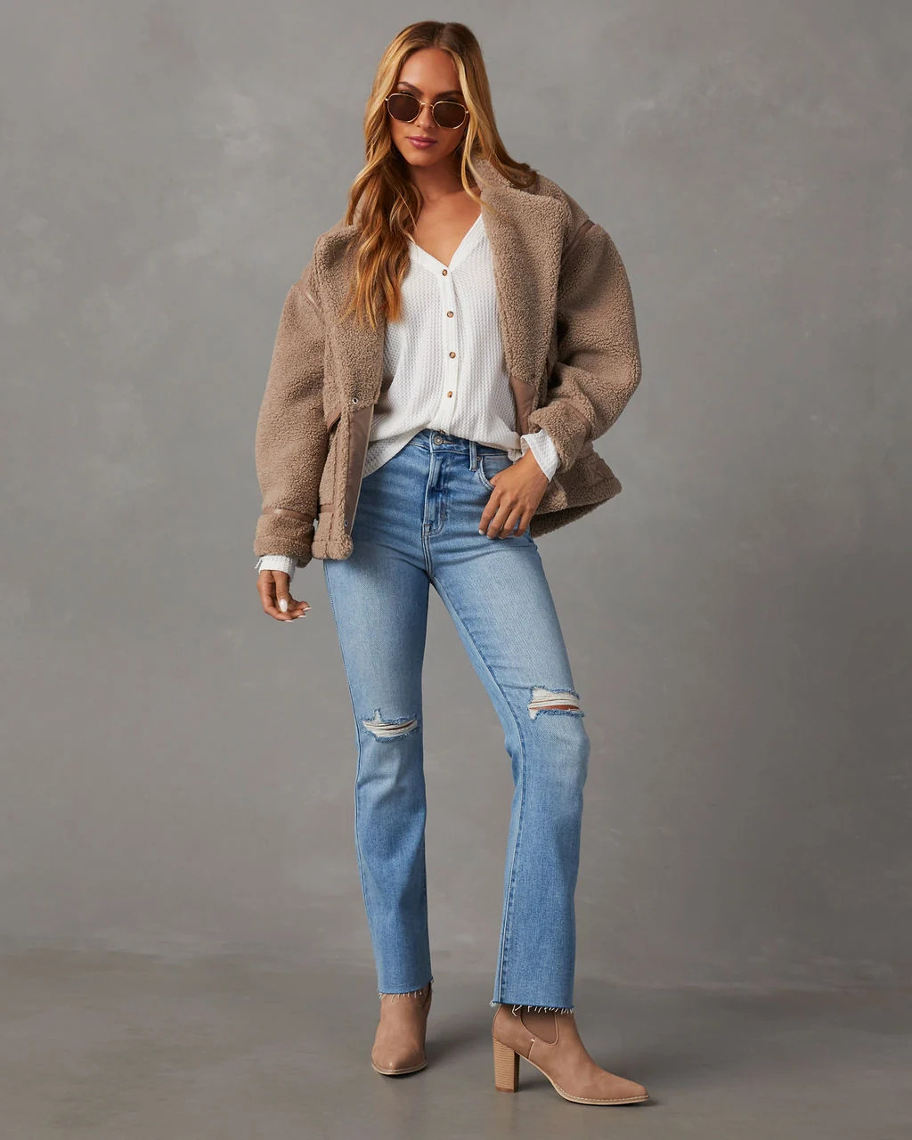 Auggie High Rise Distressed Flare Jeans | VICI