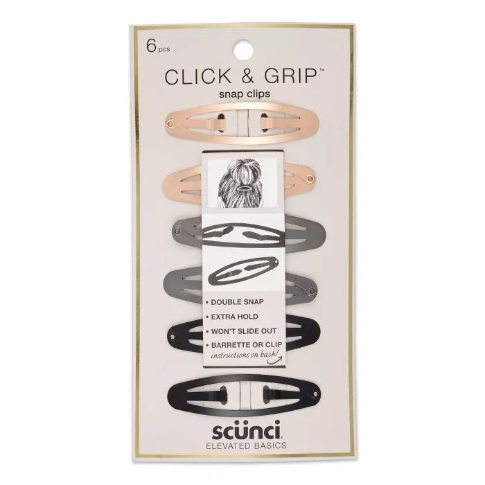 scunci Extra Hold Double Snap Clips - 6 ct | Target