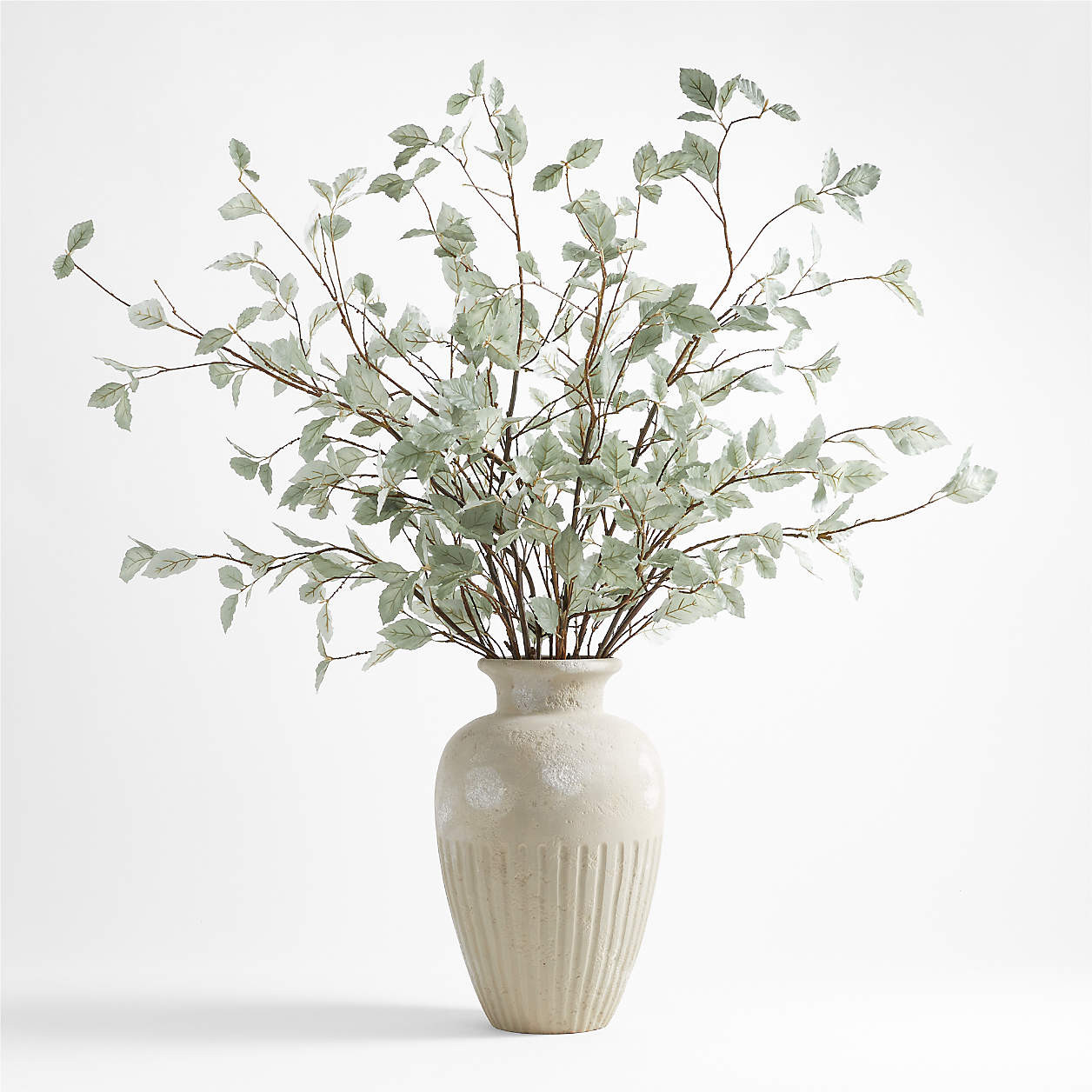 Faux Sage Green Leaf Branch 66" + Reviews | Crate & Barrel | Crate & Barrel