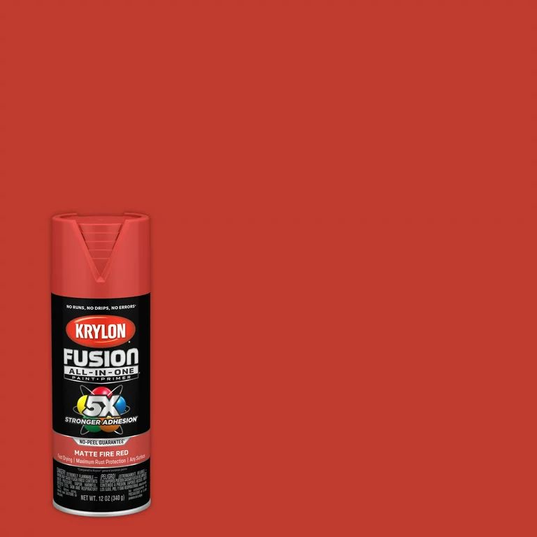Krylon Fusion All-In-One Spray Paint, Matte, Fire Red, 12 oz. | Walmart (US)