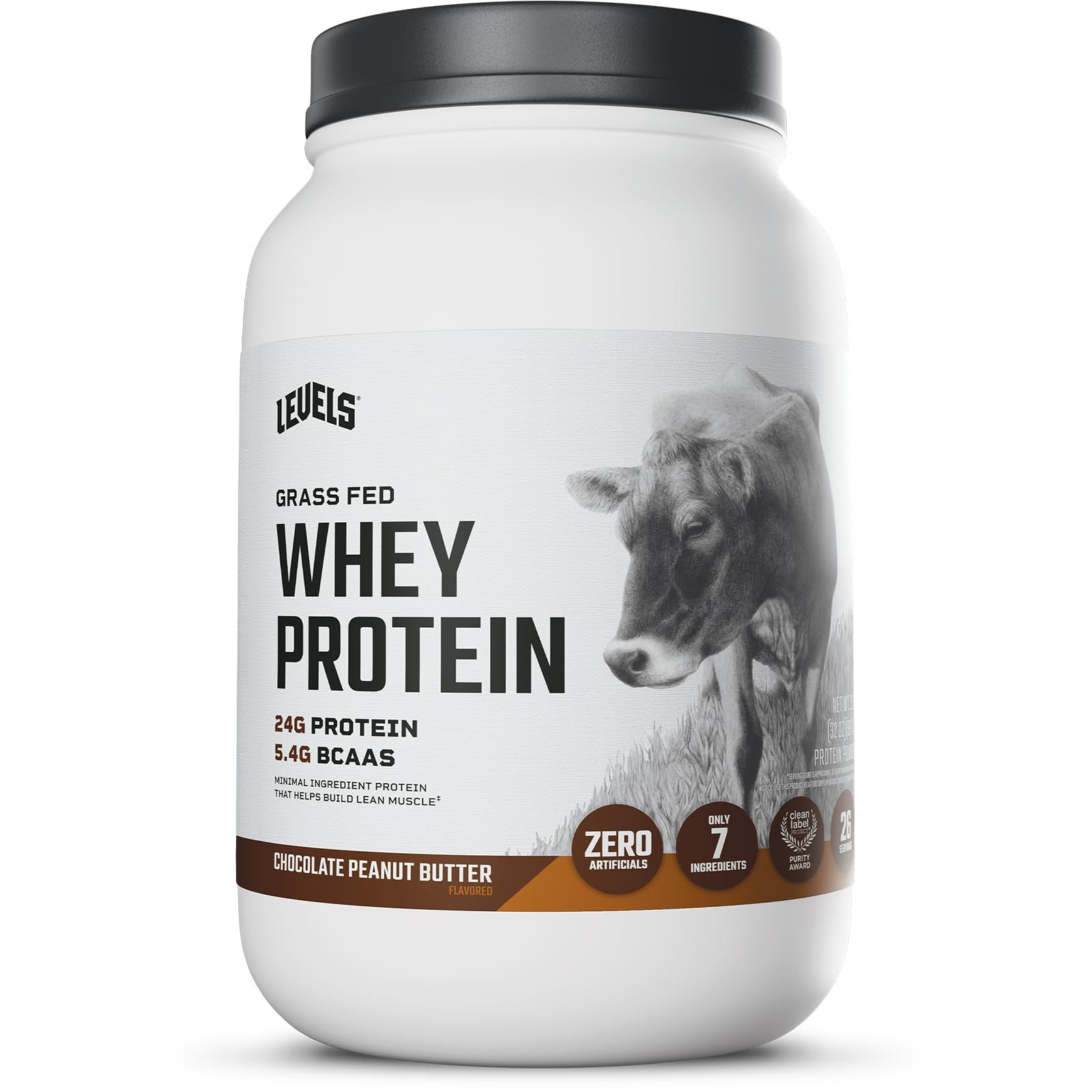 Levels Grass Fed Whey Protein Powder, No Artificials, 24G of Protein, Chocolate Peanut Butter, 2L... | Amazon (US)