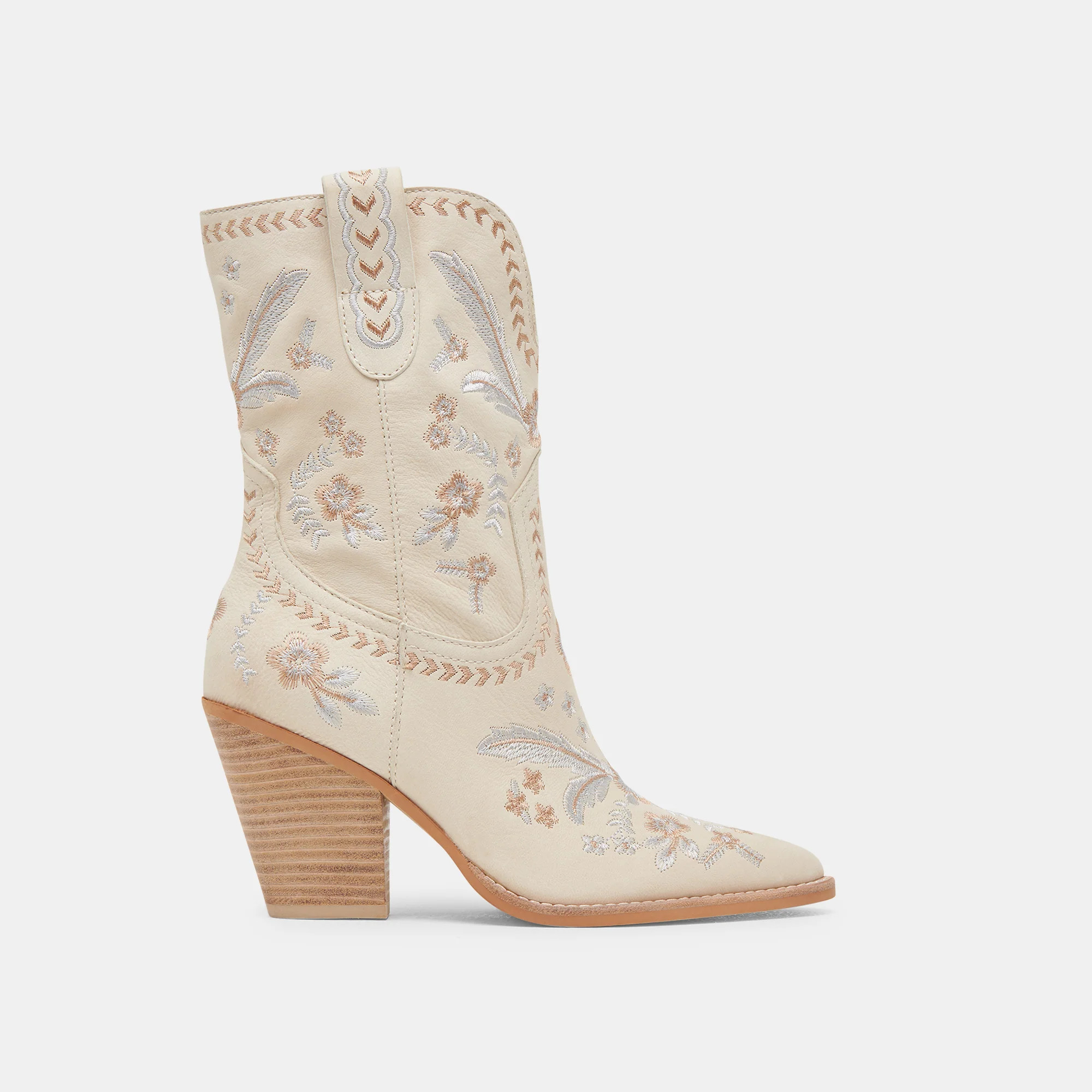 JESSEY FLORAL BOOTS CREME NUBUCK | DolceVita.com