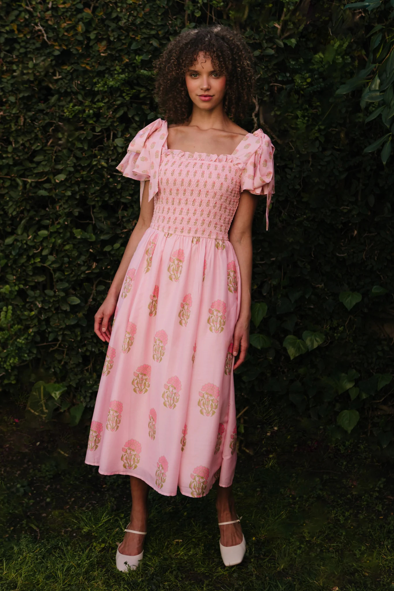 Rayna Dress in Pink Block Print | Ivy City Co