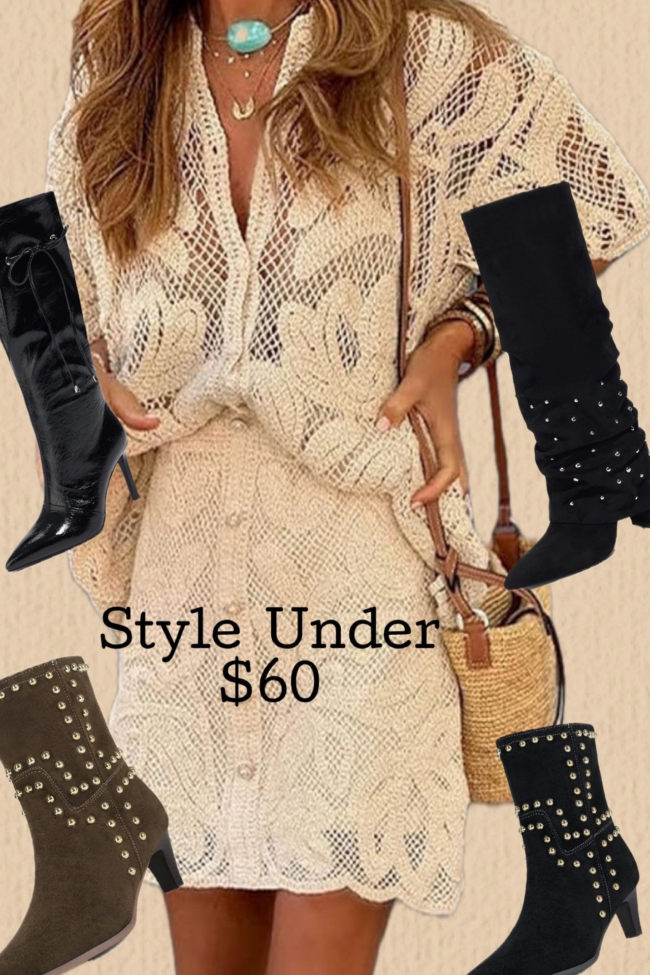 YODEKS Women's Pointed Toe Ankle Boots - Chunky 3" Heel, Metal Buckle & Studs, Side Zip - View #10