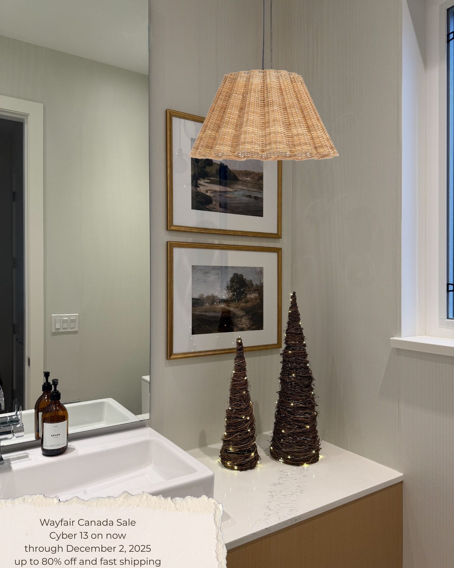 Ahhh we had a mini light crack happen – curious kids! And need to replace the light in our powder room – I just need your help picking which light to get!! And what better time to find my replacement light than during a sale period?! @WayfairCanada’s Cyber 13 is happening now until December 2, 2025. You can snag items up to 80% with fast shipping.

#wayfaircanada #wayfaircahome #wayfaircapartner


#LTKhome #LTKcanada #LTKsale