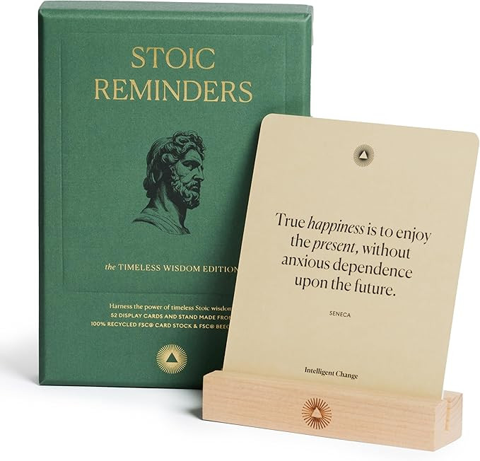 Intelligent Change 52 Stoic Reminders Quote Cards with Display Stand for Personal Growth, Perfect... | Amazon (US)