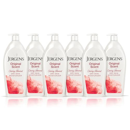 Jergens Original Scent Dry Skin Body Lotion, Hand and Body Moisturizer, Cherry Almond Essence, Dermatologist Tested, 32 Oz, Pack of 6 | Amazon (US)