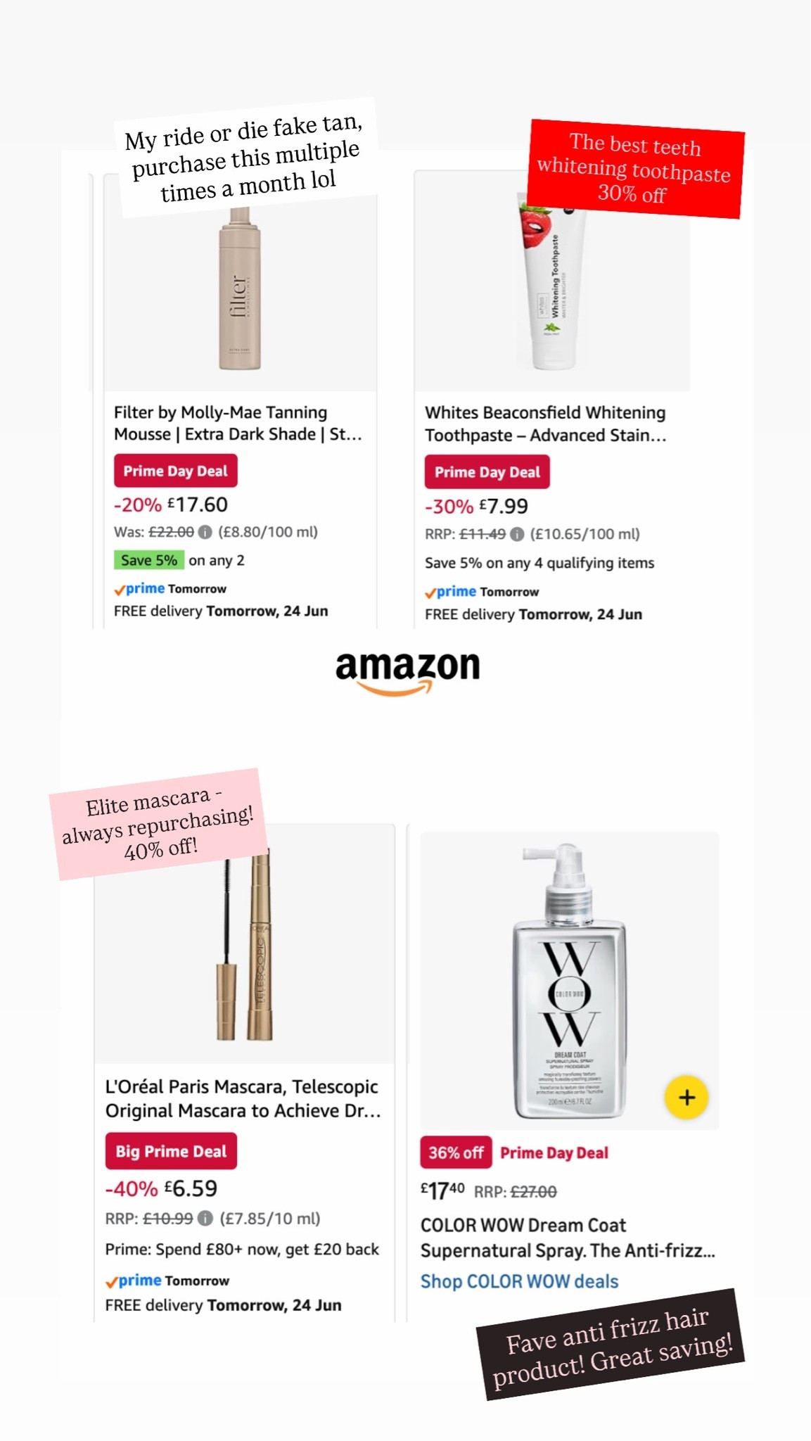 Thing that are saved in my ‘buy again’ section of Amazon! Ooops 😜

#LTKuk #LTKsummer #LTKsale