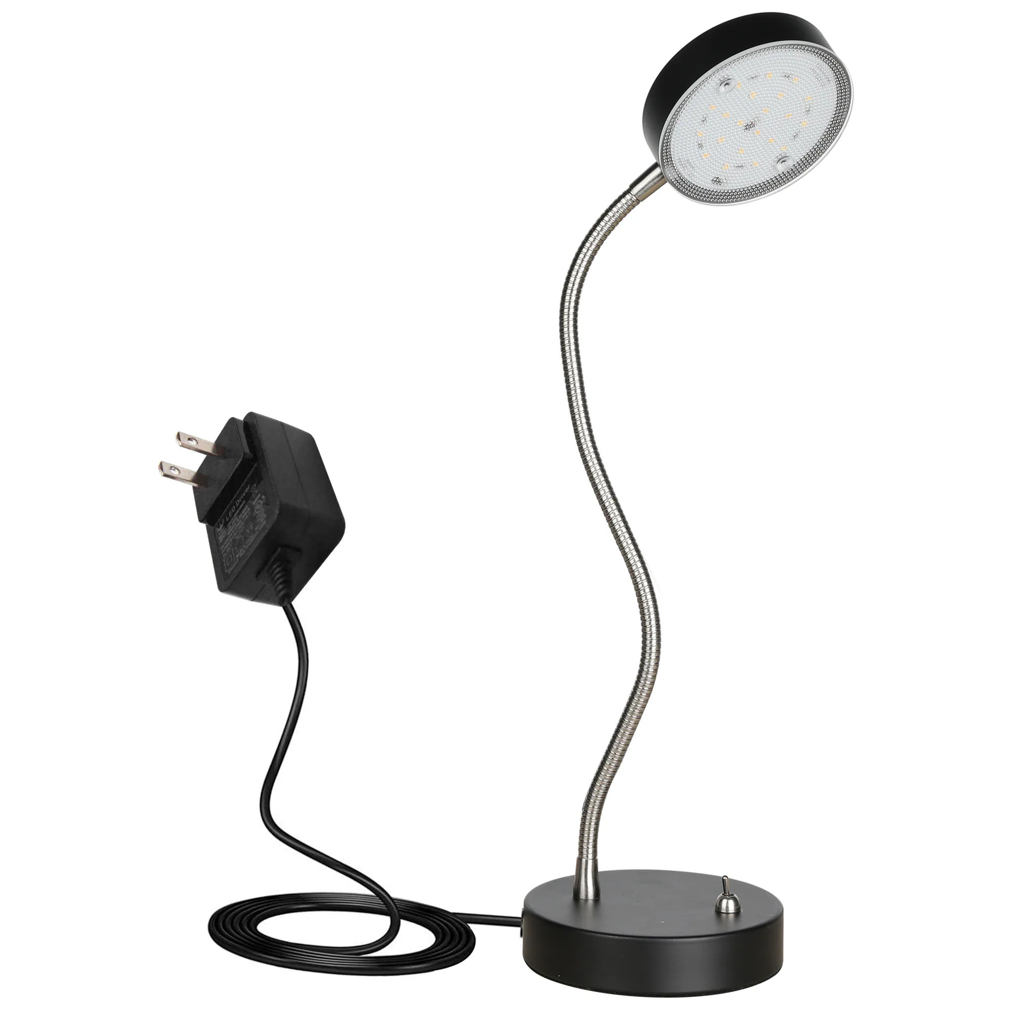 Lucere Gooseneck Desk Lights 13.25-in Adjustable Black Swing-arm Desk Lamp with Metal Shade | TL011305N-940BK | Lowe's