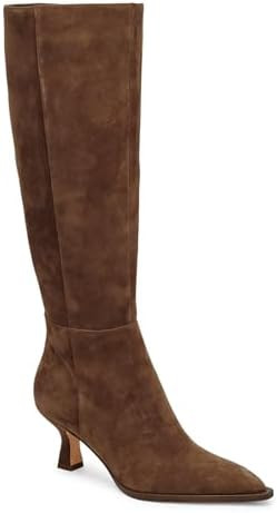 Coutgo Womens Knee High Boots Kitten Low Heel Pointed Toe Tall Boots Side Zipper Winter Dress Sho... | Amazon (US)