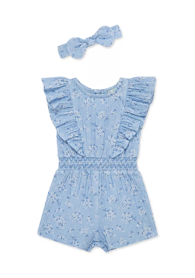 Baby Girls Romper Headband Set | Belk
