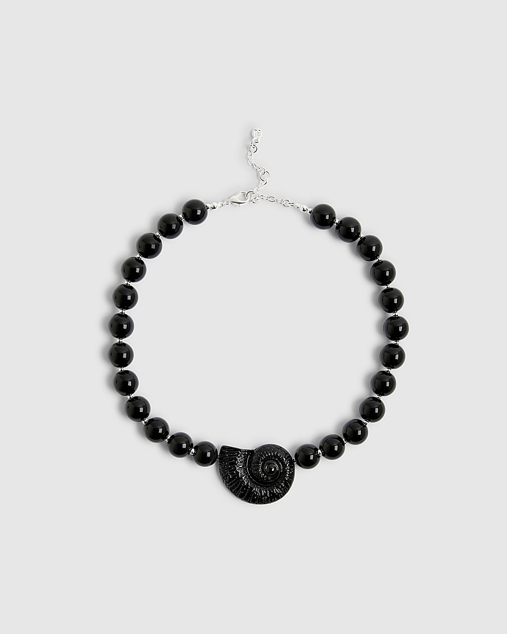 Black Shell On Beaded Necklace | River Island UK & IE