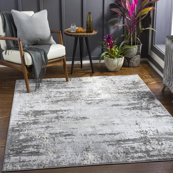 Kollman Abstract Charcoal Area Rug | Wayfair North America