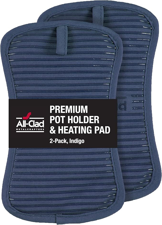 All-Clad Premium Pot Holder & Heating Pad, (2-Pack) Heat Resistant to 500 Degrees, 100% Cotton 10... | Amazon (US)