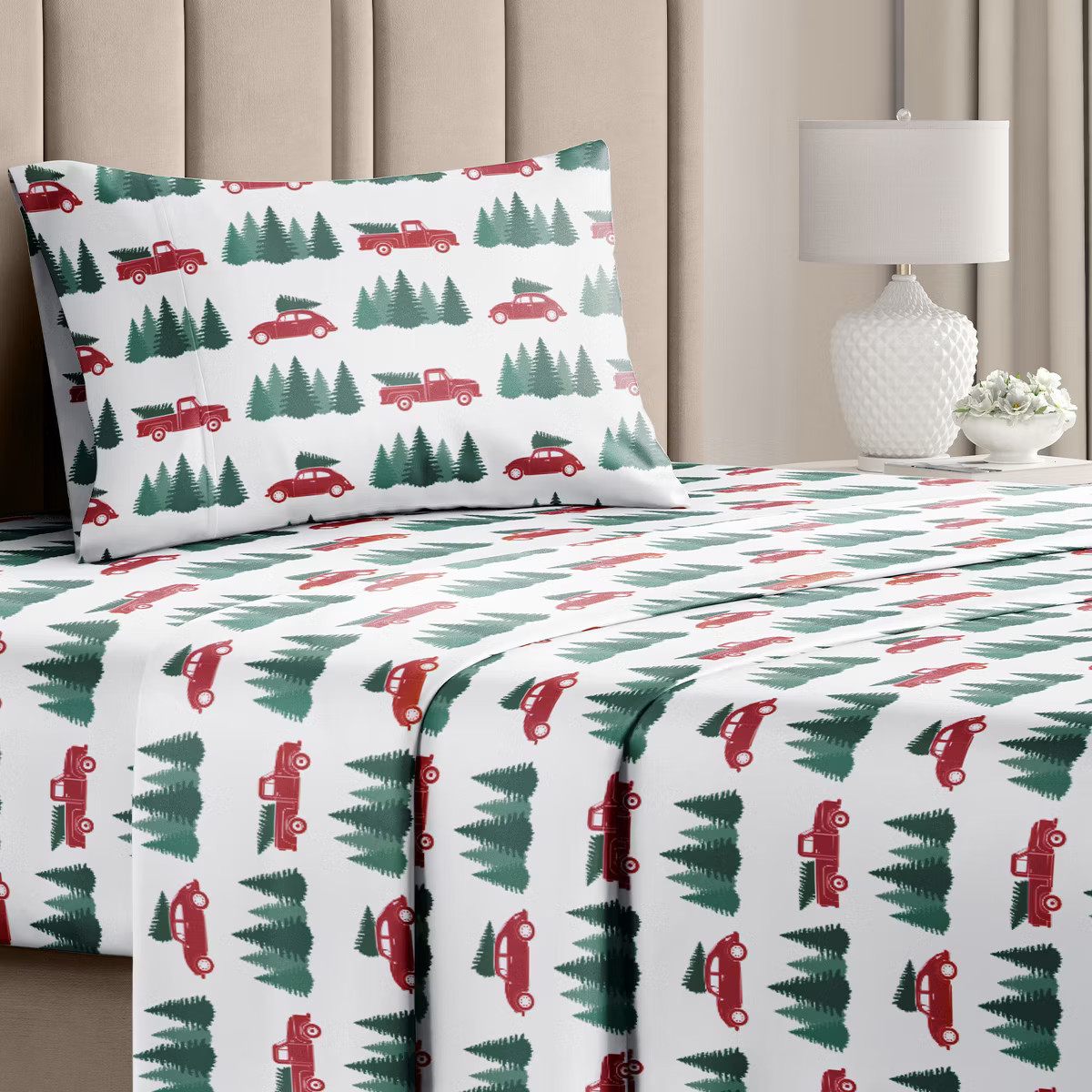 4 Piece Christmas Pattern Sheet Set - Soft, Wrinkle-Resistant Holiday Bedding - CGK Linens | Target