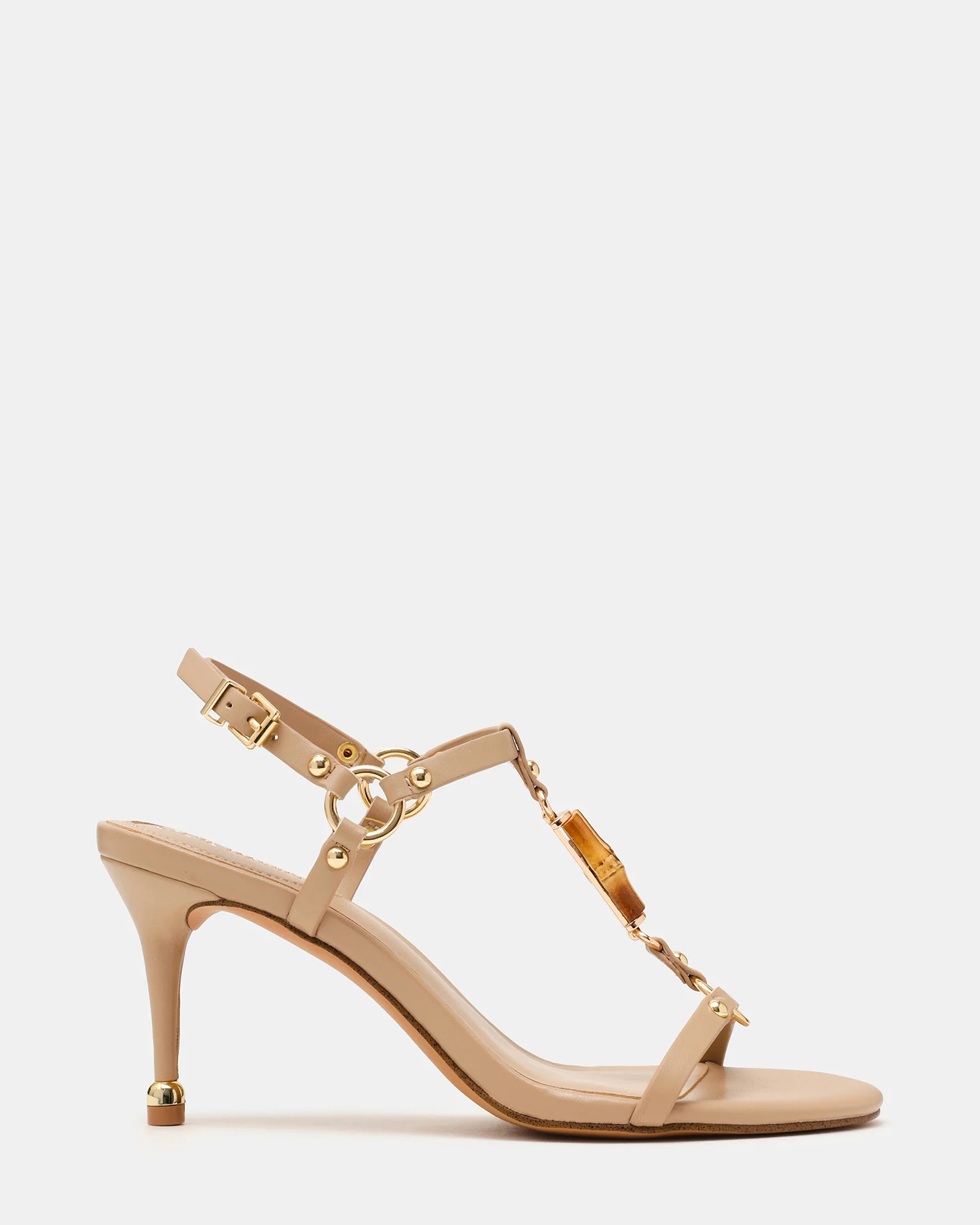 RONDA Taupe Bamboo Gold Detail Studs Women's Heel | Steve Madden (US)