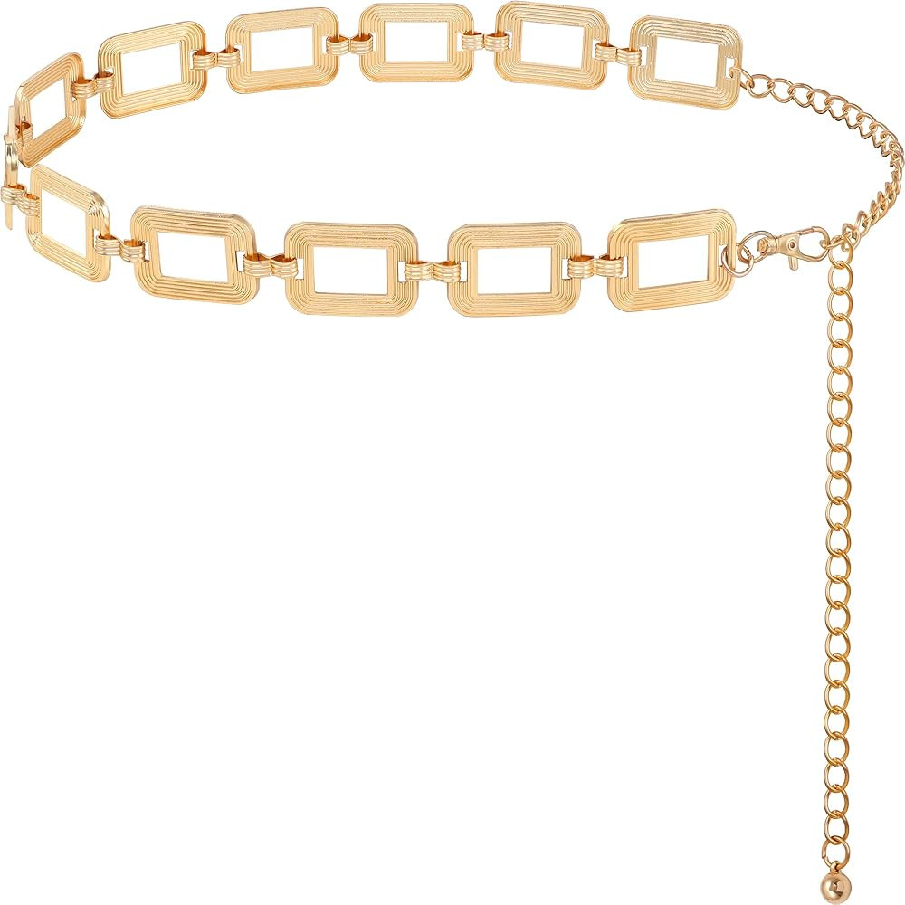 FIORETTO Chain Belts for Women Fashion Metal Waist Chain Chunky Belts for Dresses Jeans | Amazon (US)