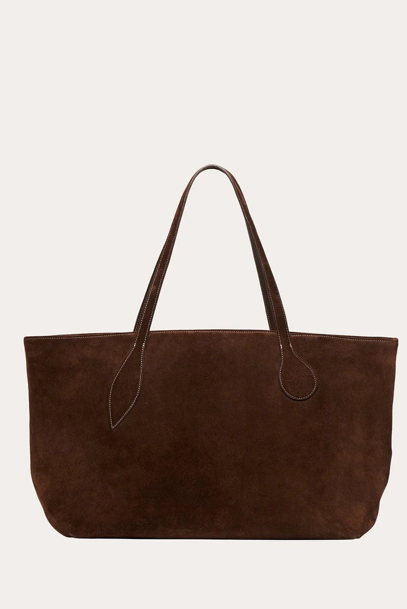 Mega Sprout Tote Dark Brown Suede | LITTLE LIFFNER