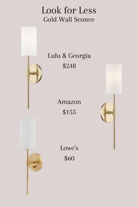 Look for Less- Gold Wall Sconce #dupe #lookforless #wallsconce #homedecor

#LTKFind #LTKhome #LTKstyletip