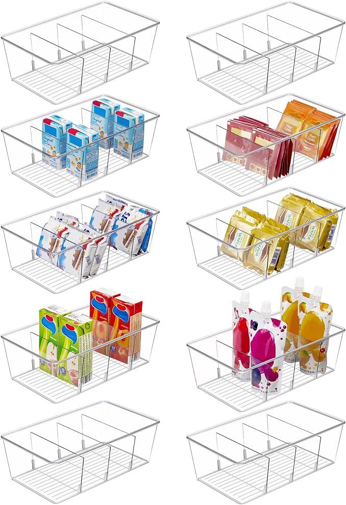 Vtopmart 10 Pack Food Storage Organizer Bins, Clear Plastic Storage Bins for Pantry, Kitchen, Fri... | Amazon (US)