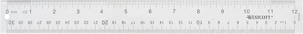 Westcott Acrylic Clear Ruler, Easy-to-Read Markings, Scratch-Resistant Design, Raised Beveled Edg... | Amazon (US)