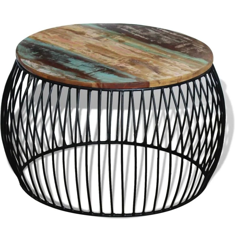 Coffee Table Round Solid Reclaimed Wood 26.8"x17" - 8' x 10' (8' x 10' - Brown) | Bed Bath & Beyond