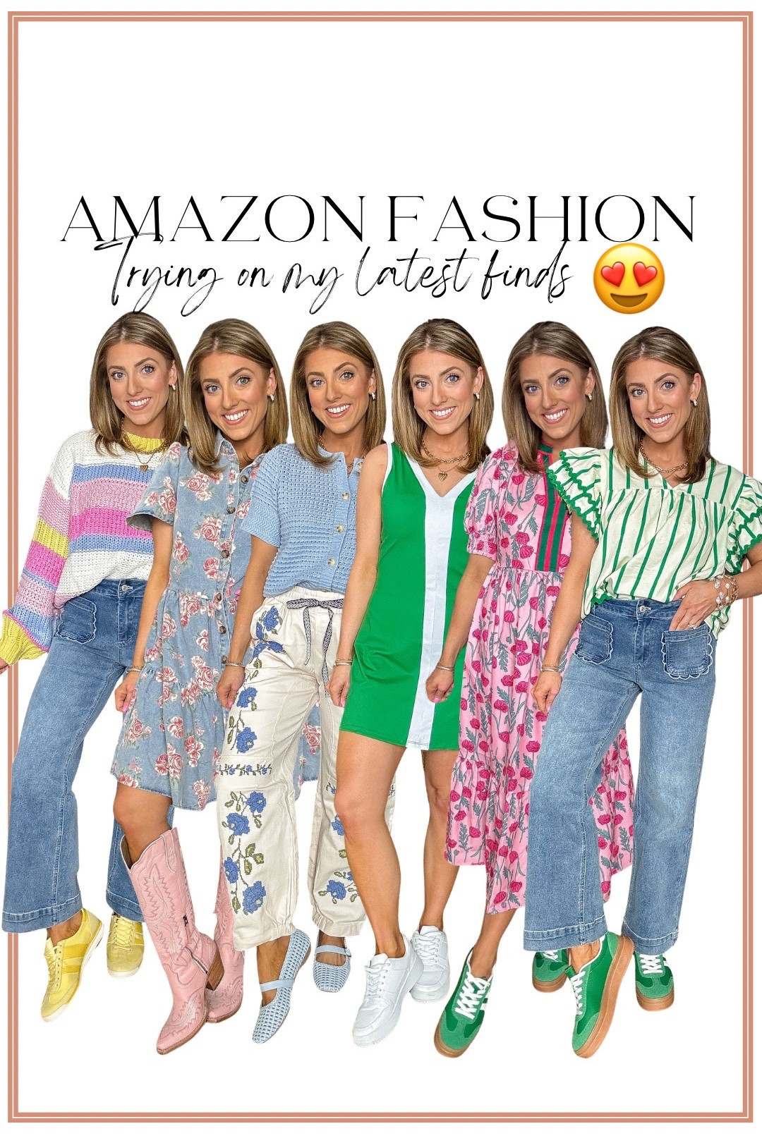 Amazon Fashion try-on of my latest Amazon haul 😍✨
Sharing all of my newest Amazon fashion finds and trying everything on so you can see the fit, quality, and how each piece looks styled in real life. These are easy, wearable pieces that work for everyday style, errands, school drop-off, casual days, travel, and polished but comfortable looks.

From colorful sweaters and casual dresses to floral prints, comfortable denim, and everyday shoes — this Amazon haul is full of affordable fashion that looks much more expensive than the price tag. I love finding Amazon clothing that blends trendy details with classic, timeless style that you can wear now into the spring.

Everything is linked and shoppable in the LTK app for easy outfit recreation and sizing reference. If you’re searching for Amazon fashion finds, Amazon clothing for women, or a real try-on haul with honest fit notes, this post is for you 💕

💗 Save for style inspiration
💗 Follow along for more Amazon fashion finds
💗 Links are live in LTK

#amazonfashion #amazonhaul #amazonfinds #amazontryon #amazonstyle #affordablefashion #budgetfriendlyfashion #casualstyle #everydayfashion #womensfashion #springstyle #ltkstyle #ltkfinds #ltkfashion #shoppablelooks #tryonhaul