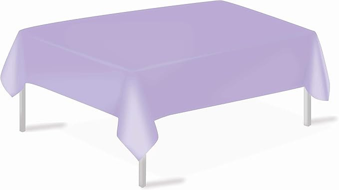 Lavender Plastic Tablecloths 3 Pack Disposable Table Covers 54 x 108 Inch Shower Party Tablecover... | Amazon (US)