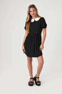 Collar Puff-Sleeve Mini Dress | Forever 21 (US)