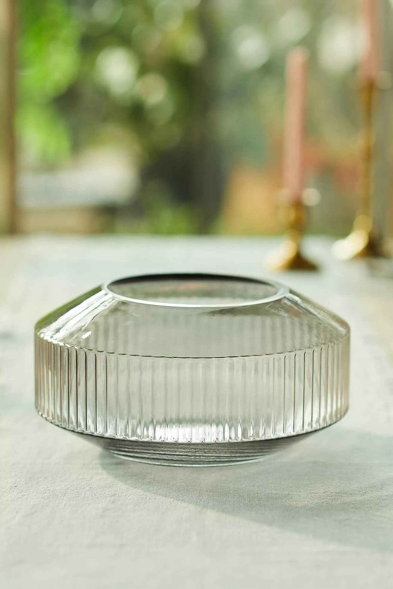 Low Lined Glass Vase | Anthropologie (US)